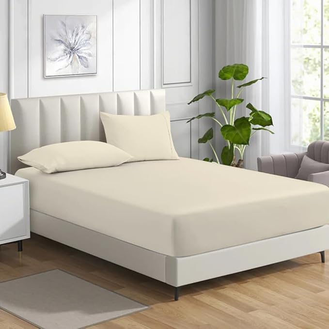 Night Zone Fitted Bed Sheet Non Iron Polycotton Soft Easy Care Percale 25cm Deep Pocket Fitted Sheet (King, Teal)